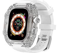 49mm Clear Transparent Case Mod Kit Men Silicone Bands,For Series 8 45mm, Hard PC Cover Replacement Strap Upgrade Rm Style Watch Accessories,For watch Series 7 44mm