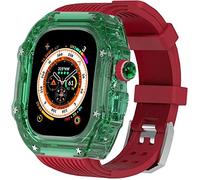 49mm Clear Transparent Case Mod Kit Men Silicone Bands,For Series 8 45mm, Hard PC Cover Replacement Strap Upgrade Rm Style Watch Accessories,For watch Series 7 44mm