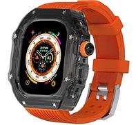 49mm Clear Transparent Case Mod Kit Men Silicone Bands,For Series 8 45mm, Hard PC Cover Replacement Strap Upgrade Rm Style Watch Accessories,For watch Series 7 44mm