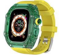 49mm Clear Transparent Case Mod Kit Men Silicone Bands,For Series 8 45mm, Hard PC Cover Replacement Strap Upgrade Rm Style Watch Accessories,For watch Series 7 44mm