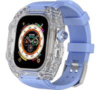 49mm Clear Transparent Case Mod Kit Men Silicone Bands,For Series 8 45mm, Hard PC Cover Replacement Strap Upgrade Rm Style Watch Accessories,For watch Series 7 44mm