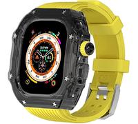 49mm Clear Transparent Case Mod Kit Men Silicone Bands,For Series 8 45mm, Hard PC Cover Replacement Strap Upgrade Rm Style Watch Accessories,For watch Series 7 44mm