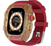49mm Clear Transparent Case Mod Kit Men Silicone Bands,For Series 8 45mm, Hard PC Cover Replacement Strap Upgrade Rm Style Watch Accessories,For watch Series 7 44mm