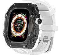 49mm Clear Transparent Case Mod Kit Men Silicone Bands,For Series 8 45mm, Hard PC Cover Replacement Strap Upgrade Rm Style Watch Accessories,For watch Series 7 44mm