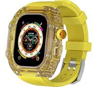 49mm Clear Transparent Case Mod Kit Men Silicone Bands,For Series 8 45mm, Hard PC Cover Replacement Strap Upgrade Rm Style Watch Accessories,For watch Series 7 44mm