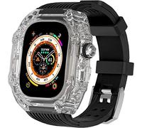 49mm Clear Transparent Case Mod Kit Men Silicone Bands,For Series 8 45mm, Hard PC Cover Replacement Strap Upgrade Rm Style Watch Accessories,For watch Series 7 44mm