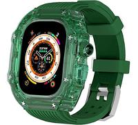 49mm Clear Transparent Case Mod Kit Men Silicone Bands,For Series 8 45mm, Hard PC Cover Replacement Strap Upgrade Rm Style Watch Accessories,For watch Series 7 44mm