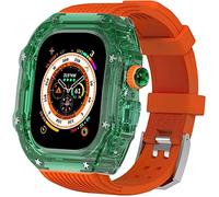 49mm Clear Transparent Case Mod Kit Men Silicone Bands,For Series 8 45mm, Hard PC Cover Replacement Strap Upgrade Rm Style Watch Accessories,For watch Series 7 44mm