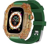 49mm Clear Transparent Case Mod Kit Men Silicone Bands,For Series 8 45mm, Hard PC Cover Replacement Strap Upgrade Rm Style Watch Accessories,For watch Series 7 44mm