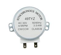 49TYZ, Compatible Con Galanz, Motor Síncrono For Horno Microondas, 5/6 R/min, Bandeja Giratoria, 30 V, 3 W, Eje Semicircular, Clase E