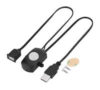 4A DC 5-24V Mini Sensor de Movimiento PIR, Interruptor de Sensor de ocupación del Interruptor para iluminación LED de Bricolaje, Detector Interruptor automático Tira de LED Interfaz USB(Negro)