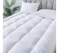 4All Cubrecolchón de microfibra, acolchado de 10 cm de grosor, relleno de 1400 g/m², extra suave y transpirable, soporte de cojín profundo, hipoalergénico con correas de esquina seguras (Super King