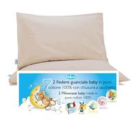 4BABIES - Funda de almohada 50x30 para niños - Juego de 2 fundas para almohada de cuna y moisés 100% puro algodón hecho en Italia - Cierre de sobre - Certificado OEKO-TEX - Ropa de cama para niños