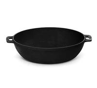 4BIG.fun Cacerola de hierro fundido de 26 cm, sartén de hierro fundido para inducción, apta para parrilla de gas, horno, hoguera y todo tipo de fuegos, incluye inducción