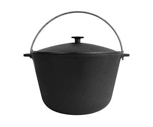 4BIG.fun Kazan de hierro fundido 8 L | Cacerola Kasan de camping Tapa de hierro fundido | Asia Wok Olla para cocinas de inducción, cocina, grill, camping, jardín, barbacoa