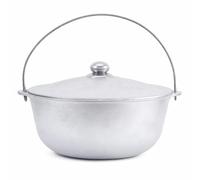 4BIG.fun Kazan - Olla giratoria de aluminio con asa y tapa, 2 L, para camping, para gulash, de aluminio fundido, Tatarskij Kazan, para asar y para Asia