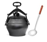 4BIG.fun Oriental Kazan 10 L (8,5 L) con cucharón de aluminio Kazan cacerola de carne de Asia guiso de campo de cocina goulash hervidor de carne deco sartén de carne
