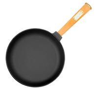 4BIG.fun Sartén de Hierro Fundido para Freír 24 cm 47 mm de alto - Sartén con mango de madera - Sartén apta para barbacoa de gas, horno, fogones y todo tipo de cocinas, incluida la inducción