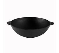 4BIG.fun Sartén Wok Asia Wok de 3,7 L, diámetro de 28 cm, hierro fundido, sartén de hierro fundido, olla de inducción, sartén wok Kazan Grill Pow, apta para inducción