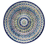 4BIG.fun Uzbekistán Lagan Ø38 cm Oriental Ljagan - Cuenco de cerámica de Rishtan hecho a mano, placa pintada a mano