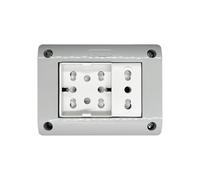 4box - Externa caja exterior IP40 3 módulos completa de Side XL Contenedor y enchufe. No necesita adaptador. Instalación rápida.