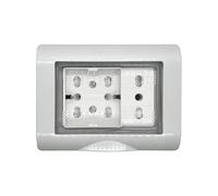 4box - Externa caja exterior IP55 3 módulos completa Side XL Contenedor y enchufe. No necesita adaptador.Resistencia a chorros de agua y polvo Instalación rápida.