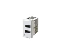 4Box - Fuente de alimentación USB AC 20W compatible con Bticino® Matix™, para cargar sus dispositivos sin necesidad de fuente de alimentación 2 conectores: uno tipo A, uno tipo C Color Blanco