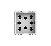 4box Toma Multistandard 1 Schuko o 2 BIPASSO Compatible con Arkè, 250 V, Blanco, 4B.V19B.H21, 250 voltsV