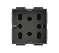 4box Toma Multistandard 1 Schuko o 2 BIPASSO Compatible con Bticino livinglight, 250 V, Gris, 4B.L.H21, 250 voltsV