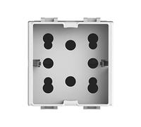 4box Toma Multistandard 1 Schuko o 2 BIPASSO Compatible con Bticino Matix, 250 V, Blanco, 4B.Am.H21, 250 voltsV