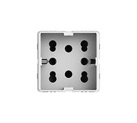 4box Toma Multistandard 1 Schuko o 2 BIPASSO Compatible con Gewiss System, 250 V, Blanco, 4B.G20.H21, 250 voltsV