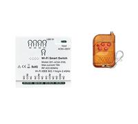 4CH WiFi Smart Switch+RF433 Remoto 85-265V 2.4G WiFi Smartlife Módulo de automatización del hogar para IFTT Alexa Home Fácil de instalar Fácil de usar