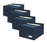4CONVY Organizador de Pantalones para Armario - Organizador de Cajones para Ropa con 5 Compartimentos - Plegable - Organizador de Ropa para Armario para Jeans - Separadores de Cajones - 4 Unidades