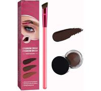 4d Cepillo De Cejas Ultrafino Crema Para Cejas, Pomada Para Cejas De Larga Duración Con Pincel, Pincel Profesional Cuadrado Para Maquillaje De Cejas, Set Multifunción De (Taupe)