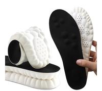 4D Cloud Memory Foam Insoles For Men & Women - Arch Support, Shock Absorbing, Breathable Massage Shoe Inserts (Black,24.5)