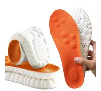 4D Cloud Memory Foam Insoles For Men & Women - Arch Support, Shock Absorbing, Breathable Massage Shoe Inserts (Orange,27.5)