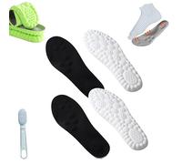 4D Cloud Technology Insole Super Soft, Besaturate 4d Plantillas UltraComfort Masaje Plantilla para Apoyo de Pie y Articulaciones (2 pares negros, 35-36)