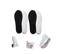 4D Cloud Technology - Plantillas deportivas, plantilla suave para protección de pies, desodorante, transpirable, elástica, fuerte arco que absorbe los golpes, para hombres y mujeres (3-4.5, negro)