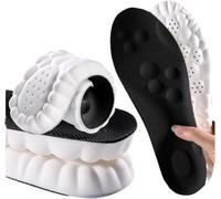 4D Constant Temperature Comfort Starter U-Shape Insoles, 4D Memory Foam Insoles,Breathable Strong Arch Support Insoles Inserts - High-Elastic, Shock-Absorbing Insoles (Black, 37-38)