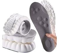 4D Constant Temperature Comfort Starter U-Shape Insoles, 4D Memory Foam Insoles,Breathable Strong Arch Support Insoles Inserts - High-Elastic, Shock-Absorbing Insoles (Gray, 35-36)