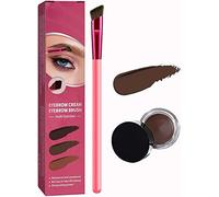 4D Hair Stroke Brow Stamp Brush,Multifunction Ultra-thin Angled Realistic Eyebrow Brush,Rhombus Angled Eyebrow Brush,Eye Brow Concealer Contour Brush (Dark Brown)