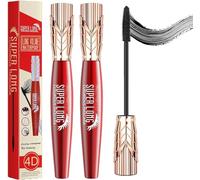 4d Silk Fiber Lash Mascara,Super Long Mascara,Super Long Luxurious Mascara,4d Waterproof and Sweat Proof Mascara,Quick-Drying Waterproof Long Lasting (2pcs)