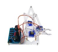 4DOF - Kit de brazo robótico acrílico 51 microcontrolador alimentado por USB hacia arriba, abajo, izquierda, derecha, movimiento para microcontrolador de aprendizaje robótica
