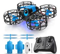 4DRC V18 Mini Drone con 2 Métodos de Control para Niños, Principiantes, Volteretas 3D, Luces, Modo Sin Cabeza, 3 Velocidades, Hojeo Auto, Mantener Altura, 2 Baterías, Cuadcóptero RC, Regalo para Niños