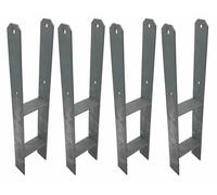 4er Set Ancla-H Poste Portador Galvanizada 121/600MM Vigas en H Anclaje de Poste