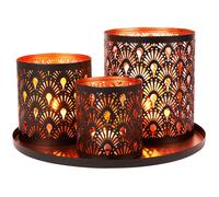 4er Set Oriental Decoración Set de Regalo Velas Bandeja Regalo de Navidad