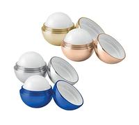 4er Set Pflegestift, Lippenbalsam für geschmeidig zarte Lippen in runder Box mit Metallic-UV-Finish von notrash2003