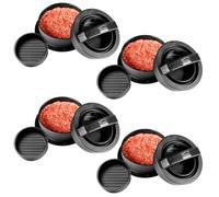 4er Set Prensa de Hamburguesas 3in1 Hamburgerformer Negro Patty Formador