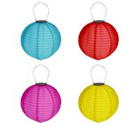 4er Set Solar Farolillo Ø 20cm Bola LED Pantalla de Lámpara Deco Jardín Linterna
