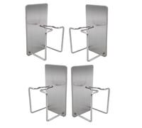 4er Set Vaso Cepillo de Dientes Eléctrico Pared Autoadhesivo Acero Inox.